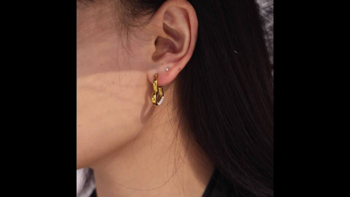 Wholesale Stainless Steel Shiny Open Heart Hoop Earrings