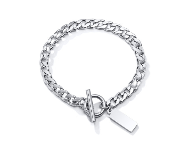Wholesale Stainless Steel Personality Word Buckle Punk Bracelet
