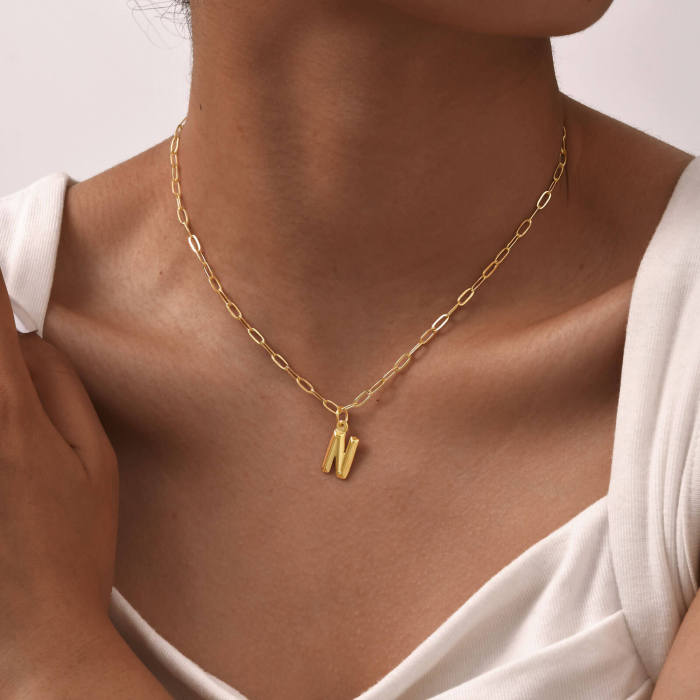 Wholesale Stainless Steel Monogram Necklace
