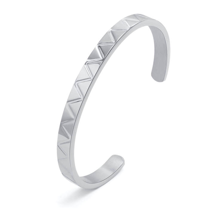 Wholesale Stainless Steel Textured Cuff Bracelet for Men