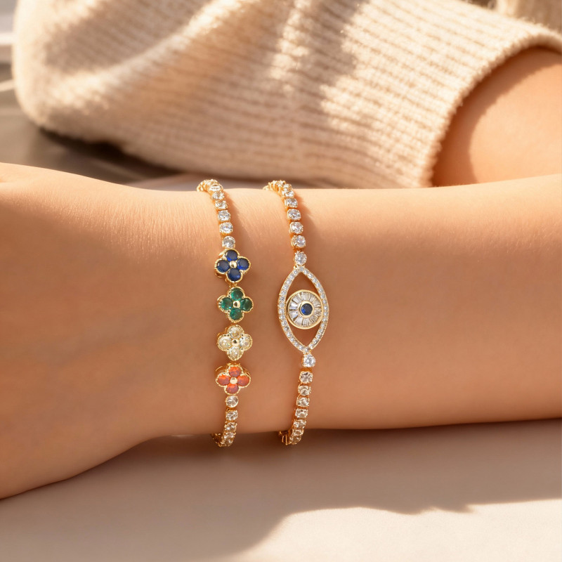 Wholesale Copper Gold Plated Tennis Bracelet