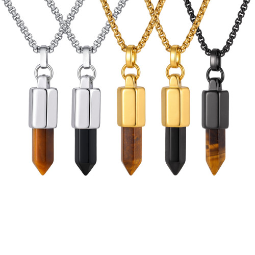 Wholesale Stainless Steel Tiger Eye Agate Pendant