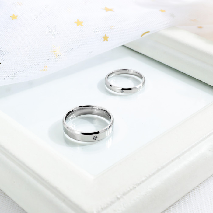 Wholesale Stainless Steel Wedding Ring and Engagement Ring Set