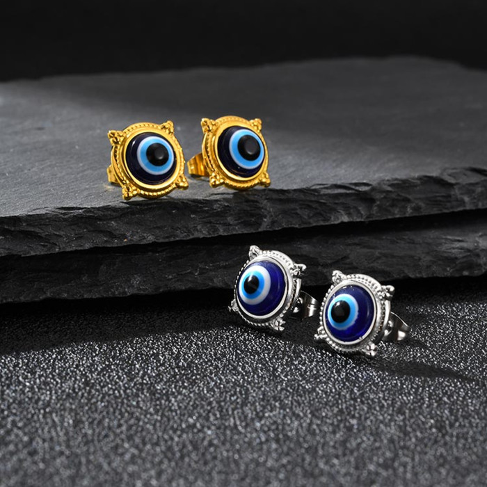 Wholesale Stainless Steel Evil Eye Studs