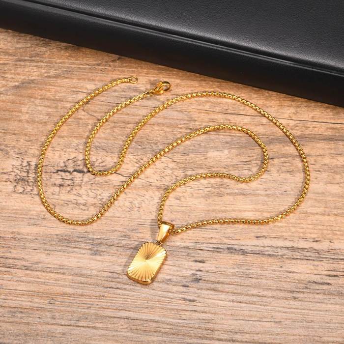 Wholesale Stainless Steel Pleated Dog Tag Pendant