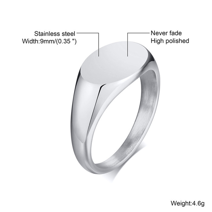 Wholesale Steel Women's Engraving Signet Ring