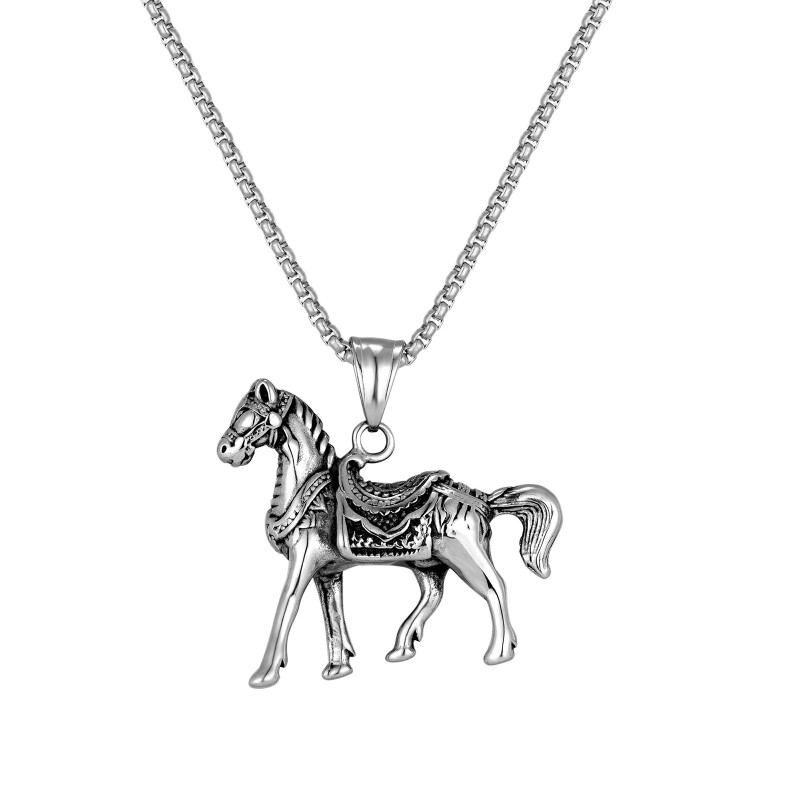 Wholesale Men's Stainless Steel Horse Pendant
