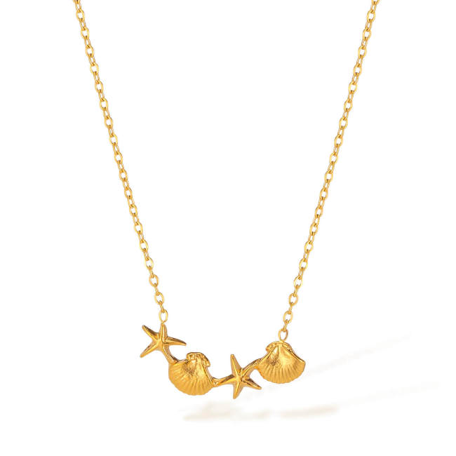 Wholesale Stainless Steel Starfish Shell Necklace