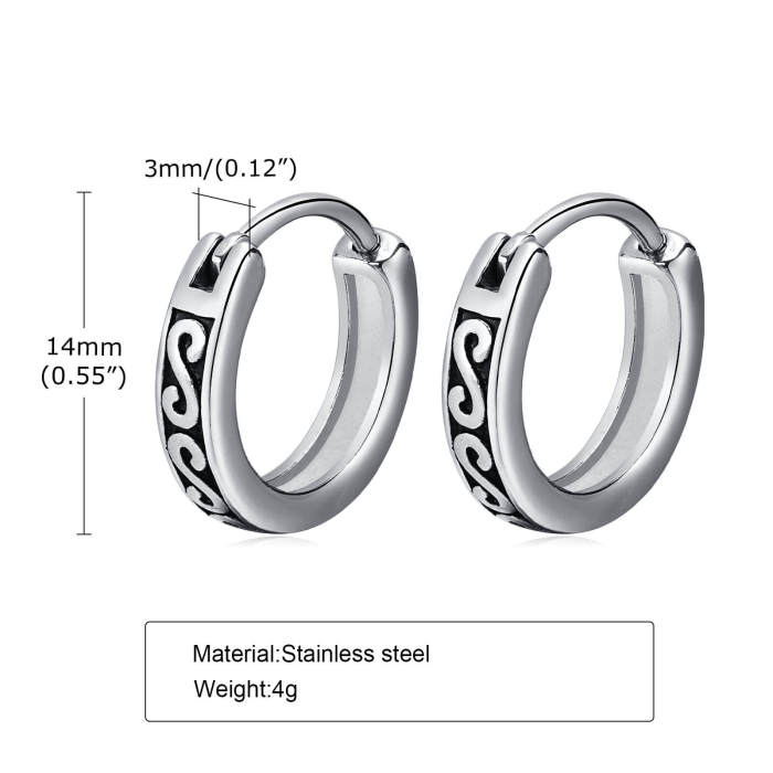 Wholesale Stainless Steel Mens Huggie Earring