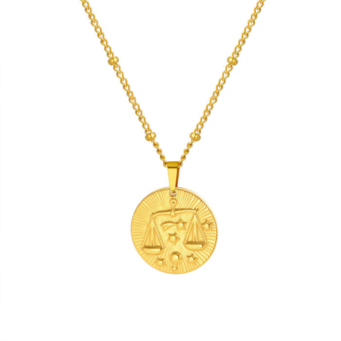 Wholesale Stainless Steel Zodiac Necklace