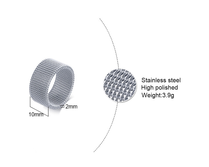 Wholesale Stainless Steel Wedding Bands Mesh Couple Rings