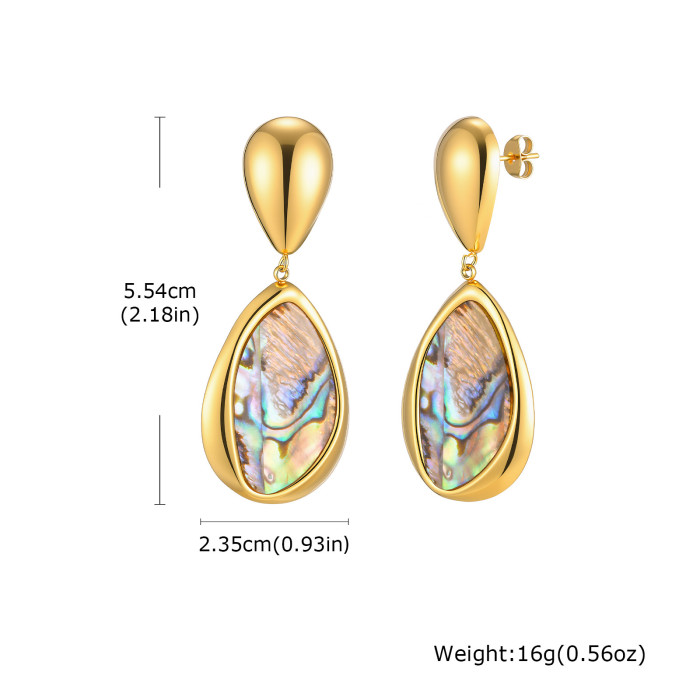 Wholesale Waterdrop Shell & Abalone Inlay Earrings