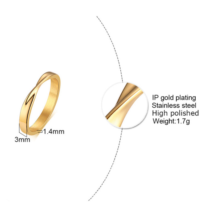 Wholesale Stainles Steel Mobius Wedding Ring for Men and Women