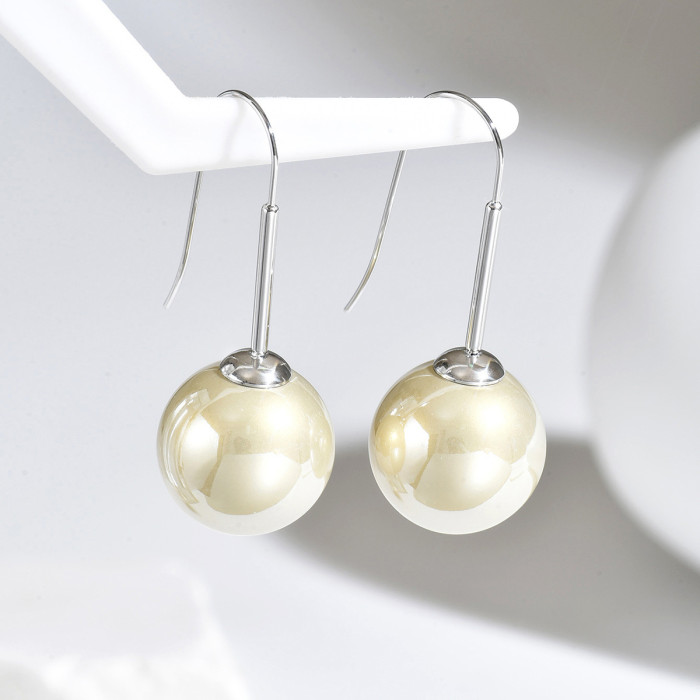 Wholesale Stainless Steel Minimalist Pearl Earrings