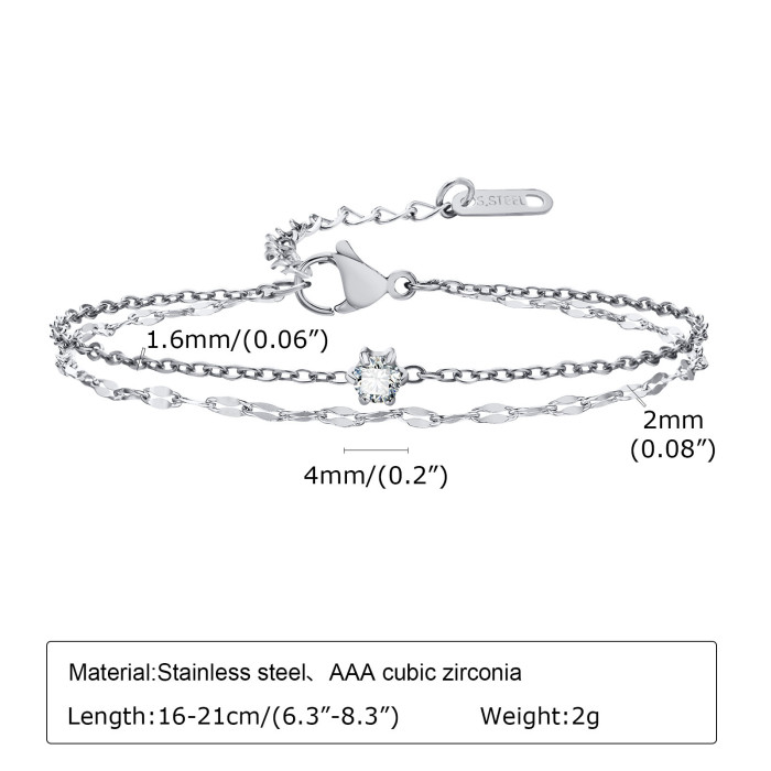 Wholesale Stainless Steel Double Layers Bracelet