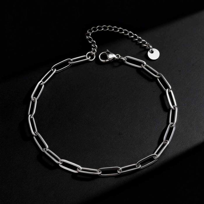 Wholesale Stainless Steel Paperclip Link Anklet