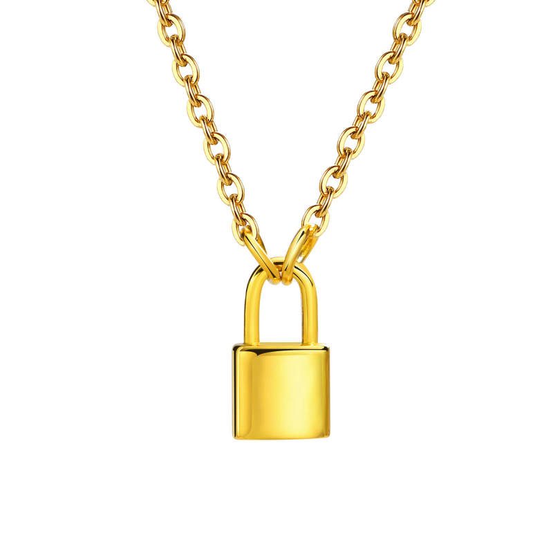 Wholesale Stainless Steel Padlock Pendant Necklace