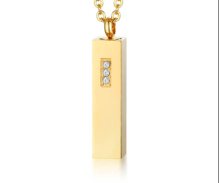 Wholesale Stainless Steel Bar Urn Pendant with CZ