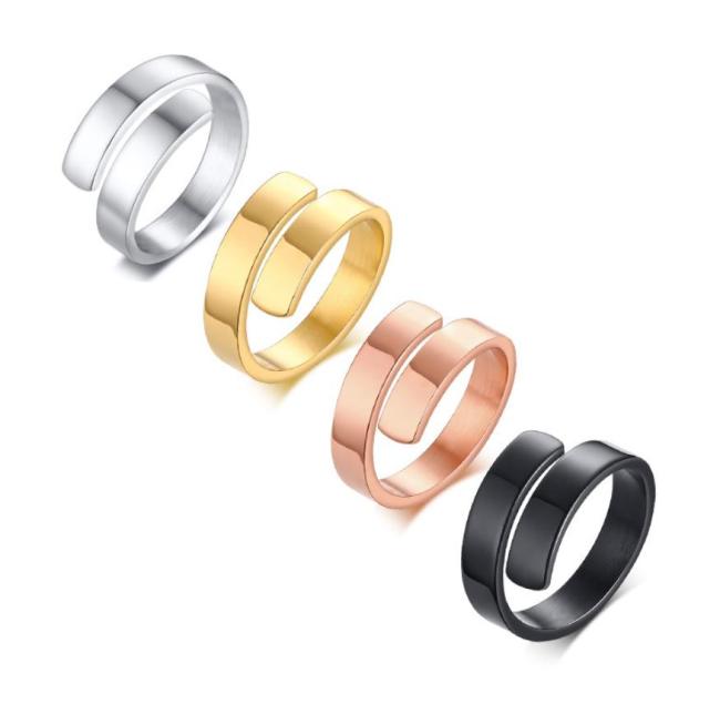 Wholesale Stainless Steel Classic Staggered Opening Ring