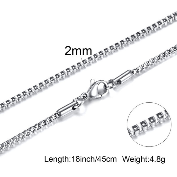 Wholesale Stainless Steel Men's Jewelry Box Chain Necklace