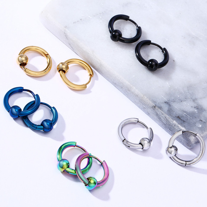 Wholesale Stainless Steel Hoop Earrings Men