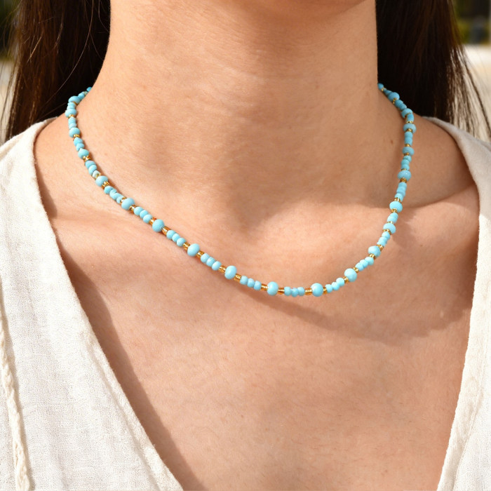Wholesale Minimalist Dainty Beaded Layering Necklace