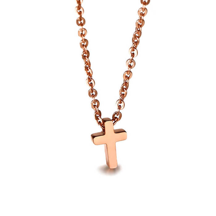 Wholesale Stainless Steel Classic Tiny Cross Necklace