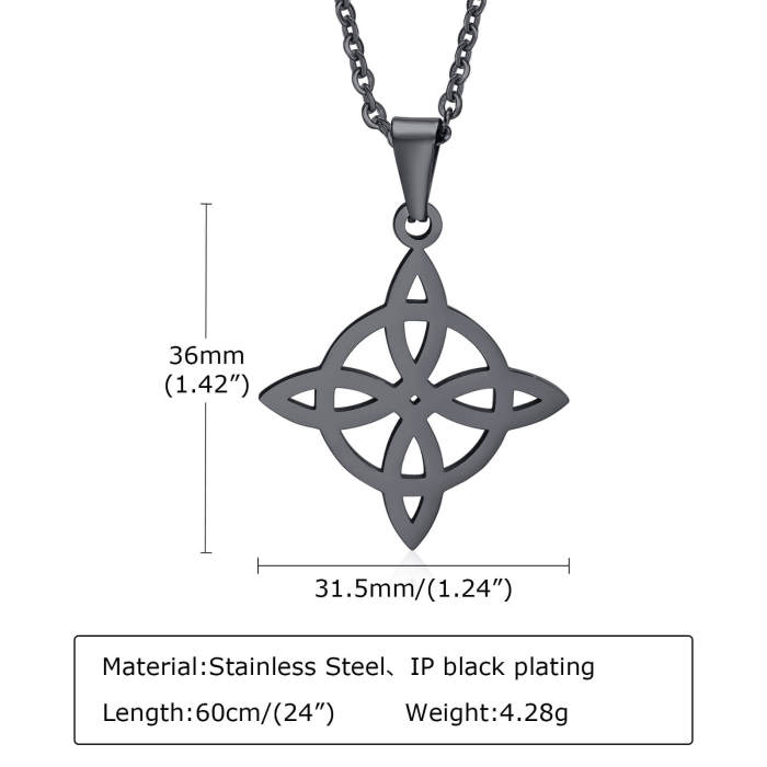 Wholesale Stainless Steel Irish Celtic Quaternary Knot Pendant