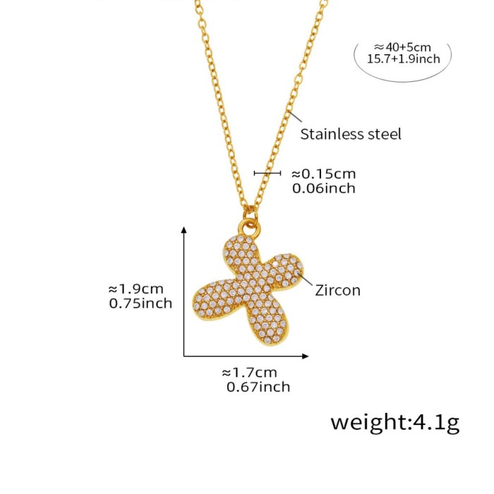 Wholesale Stainless Steel 5A CZ Initial Necklace