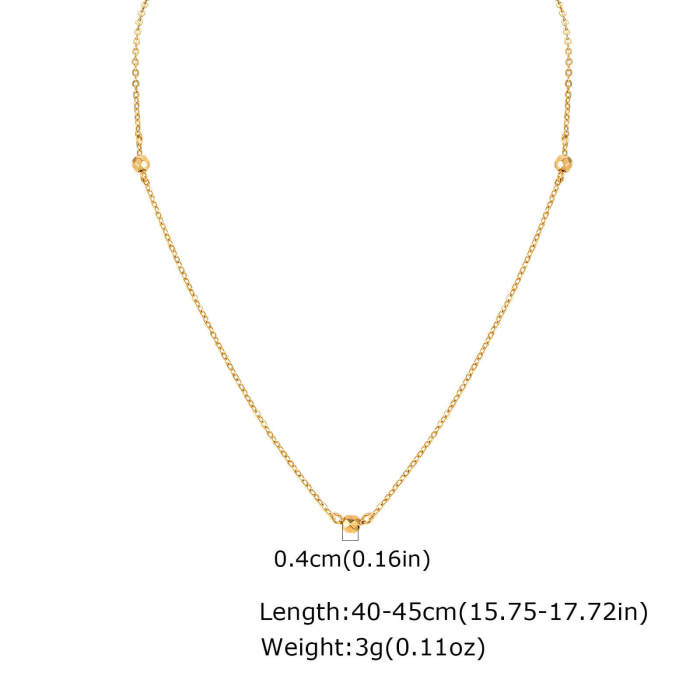 Wholesale Stainless Steel Chain Necklace with 3 Beads