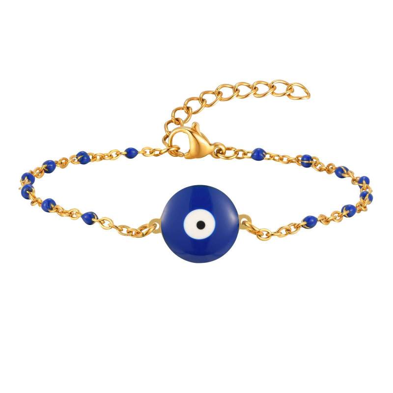 Wholesale Stainless Steel Blue Devil's Eye Bracelet