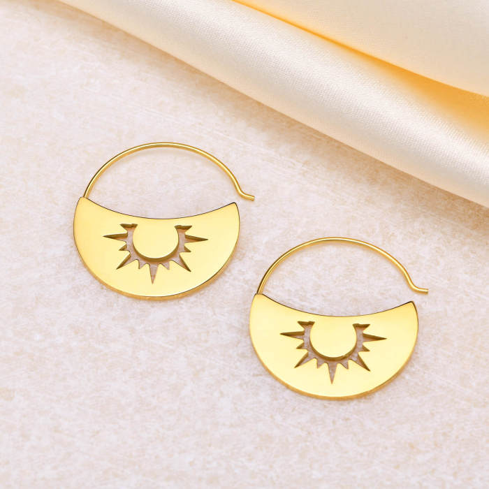Wholesale Stainless Steel Moon Sun Earring