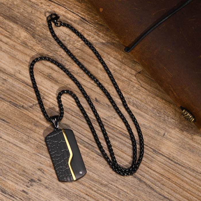 Wholesale Stainless Steel Thin Line Crocodile Dog Tag Pendant