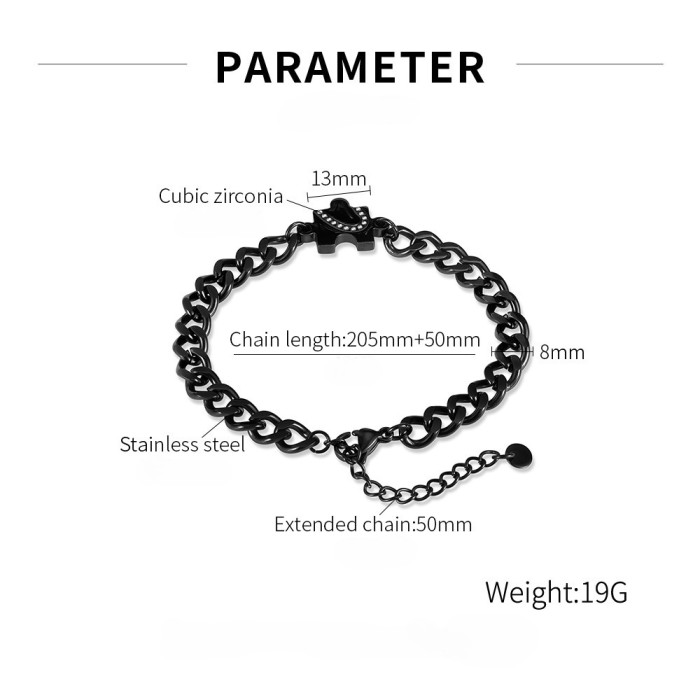 Wholesale Stainless Steel Love Puzzle Couple Bracelet Set
