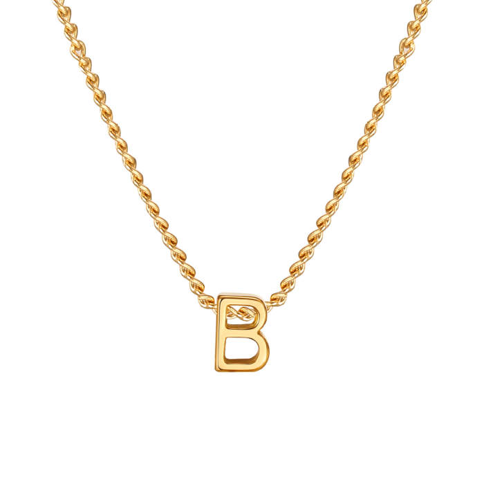Wholesale Stainless Steel Minimalist Initials Necklace