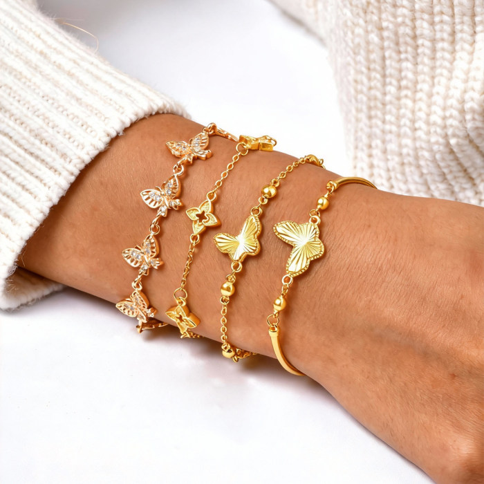 Wholesale Brass Gold Plated Bracelet Set