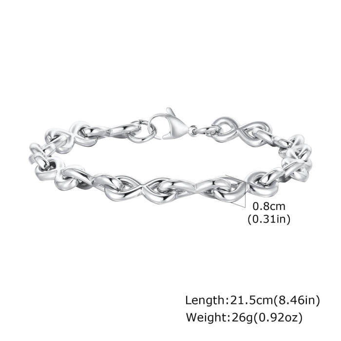 Wholesale Stainless Steel Men Infinity Link Bracelet