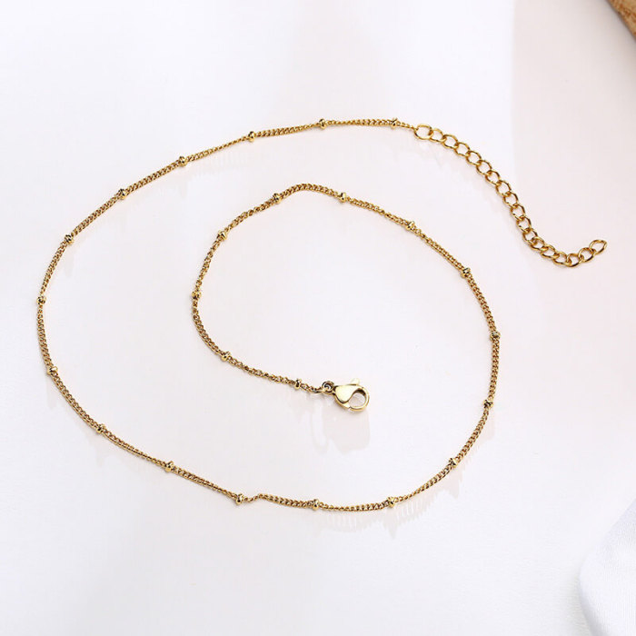 Wholesale Stainless Steel Gold Bead Chain Necklace