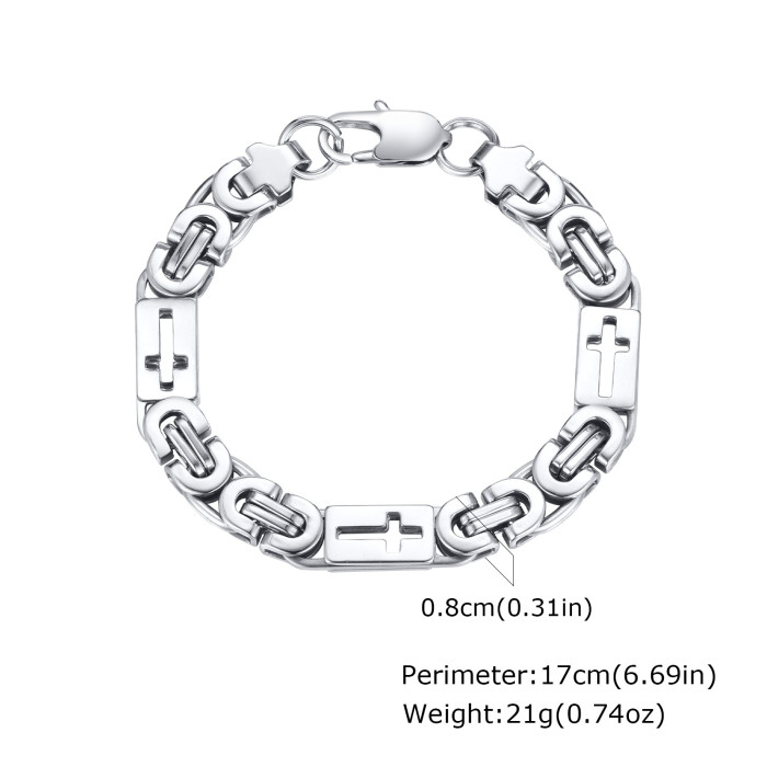 Wholesale Stainless Steel Cross Byzantine Bracelet