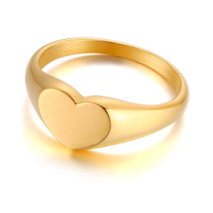 Wholesale Stainless Steel Engravable Heart Seal Ring