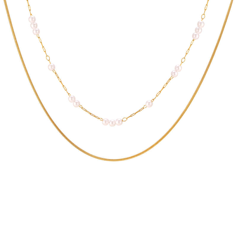 Wholesale Stainless Steel Imitation Pearl Necklace