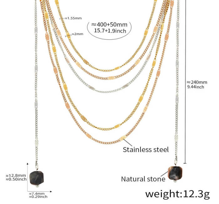 Wholesale Stainless Steel Multi-Layered Chain Necklace