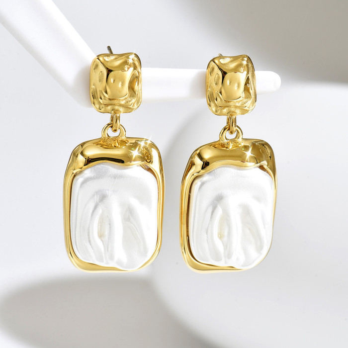 Wholesale Stainless Steel Baroque Pearl Earrings