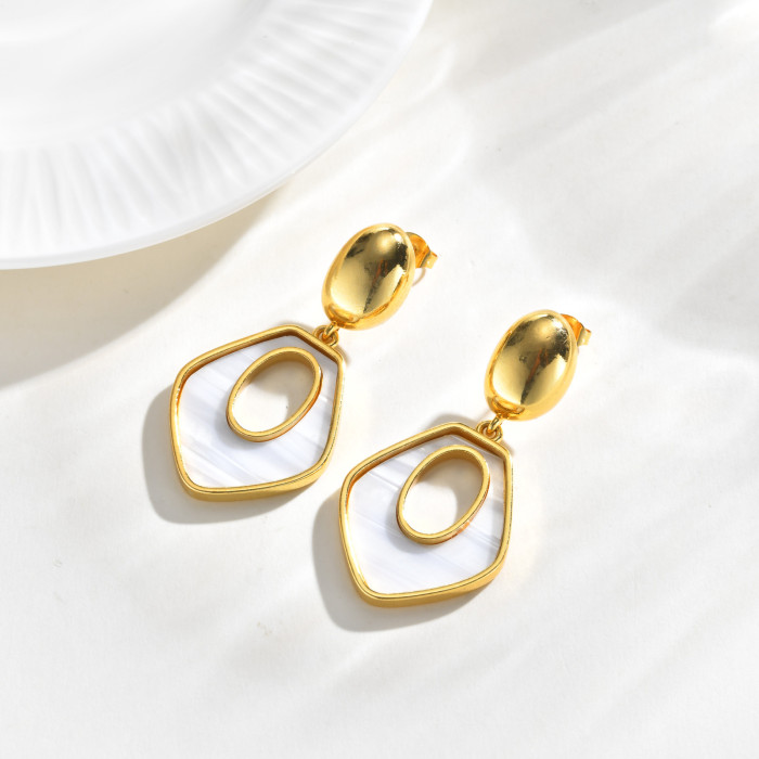 Wholesale Vintage Stainless Steel Shell Earrings