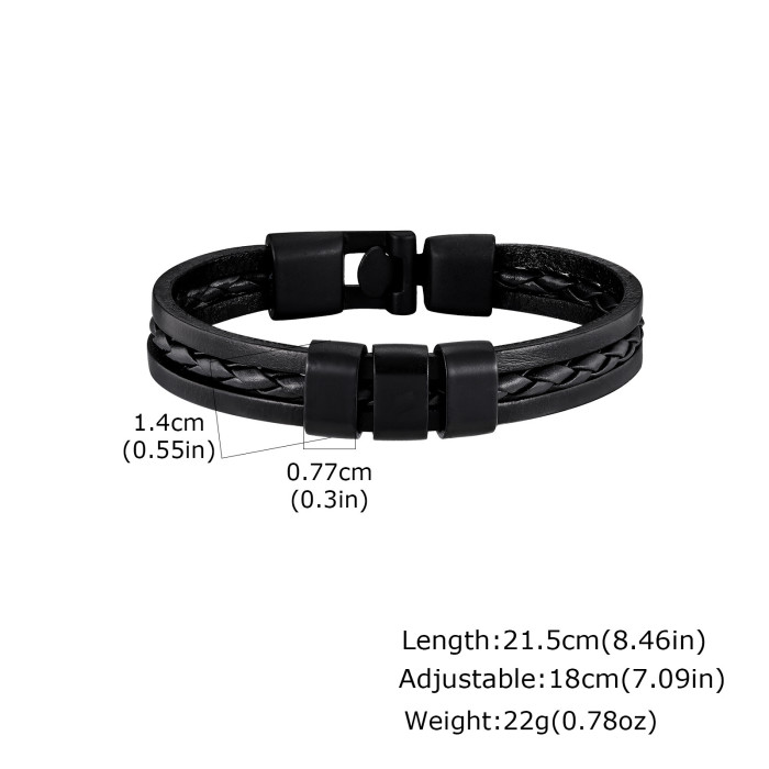 Black Leather Bracelet Wholesale