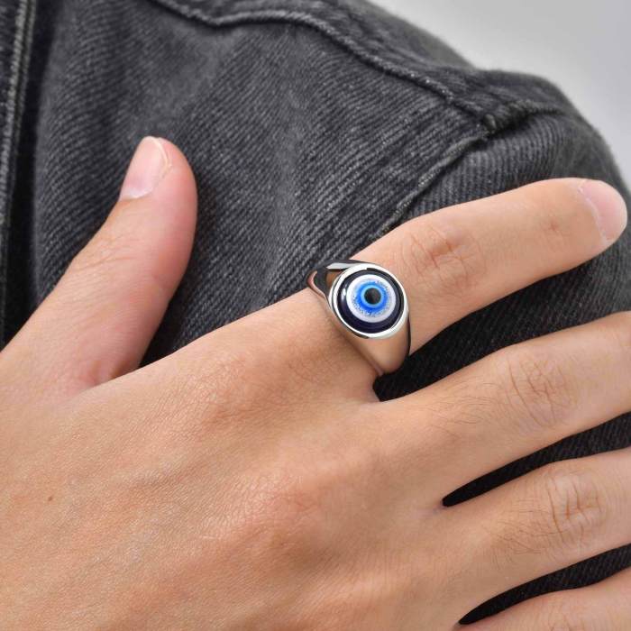 Wholesale Stainless Steel Evil Eye Ring