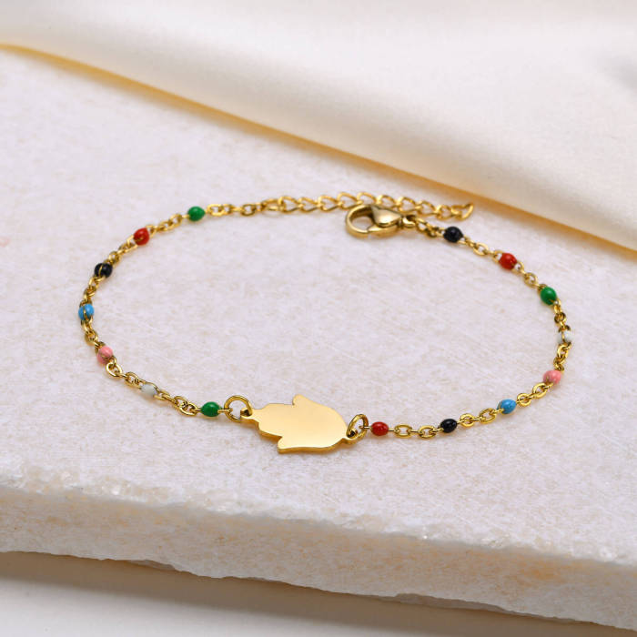 Wholesale Stainless Steel Colorful Drip Oil Bracelet