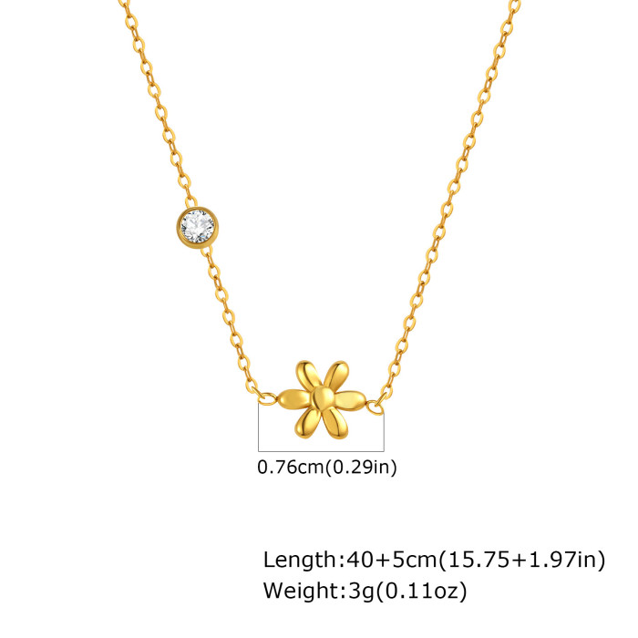 Wholesale Stainless Steel Butterfly Zirconia Necklace
