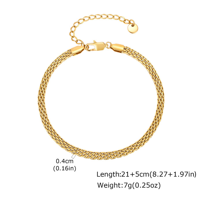 Wholesale Gold Plated Stainless Steel Mesh Chain Anklet