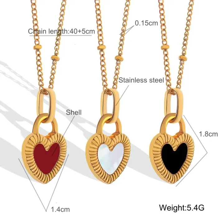 Wholesale Stainless Steel Double-sided Heart Necklace